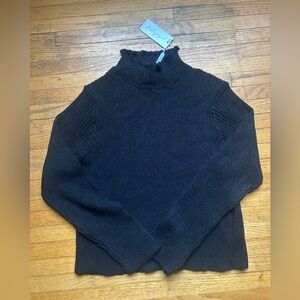 Petal & Pup Black Ribbed Cowl Neck Sweater